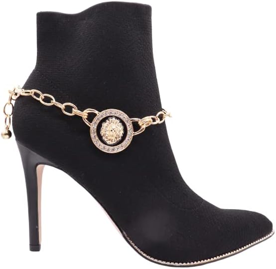 Women Western Jewelry Boot Bracelet Gold Metal Chain Lion Co...