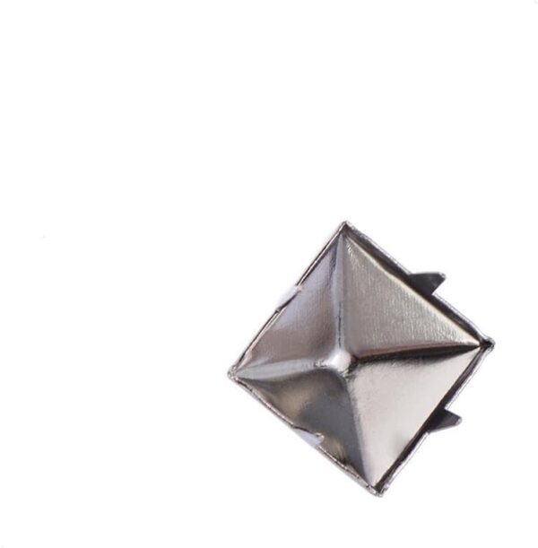 700Pcs 10 mm Square Pyramid Studs Silver Metal Four-Jaw Squa...