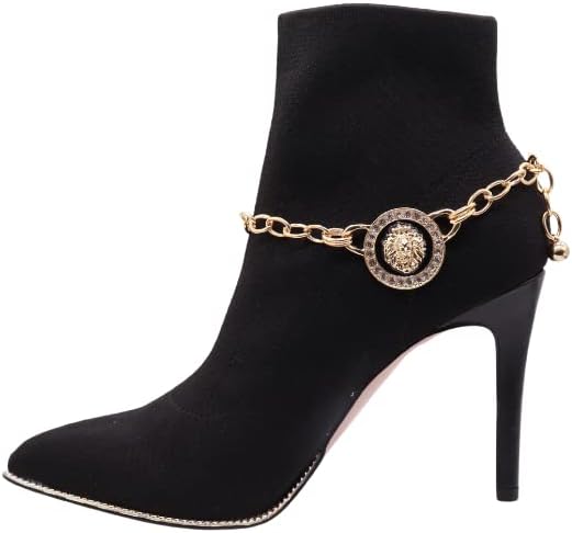 Women Western Jewelry Boot Bracelet Gold Metal Chain Lion Co...