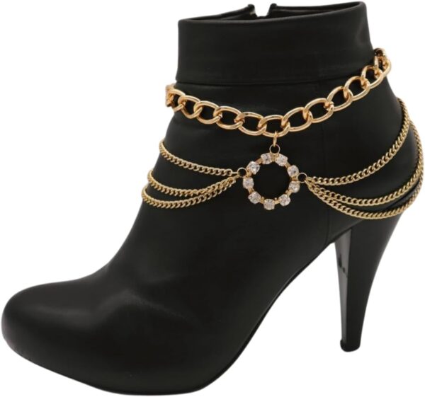 Women Western Fashion Jewelry Gold Metal Multi Strand Chain ...