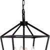 4 Light Chandelier, Industrial Ceiling Light Black Lantern L...