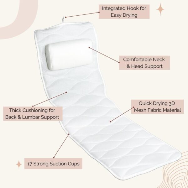 Our Full Body Bath Pillow - Ideal Bathtub Accessory for Rela...