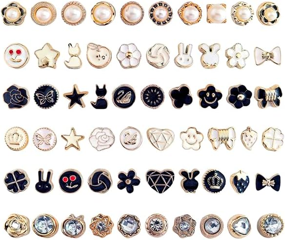 Charms for Socks 120pcs Random Pearl Brooch Buttons Rhinesto...