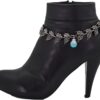 Women Western Fashion Boot Bracelet Dark Silver Metal Chain ...