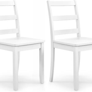 Giantex Wood Dining Chairs Set of 2 White - Wooden Armless K...