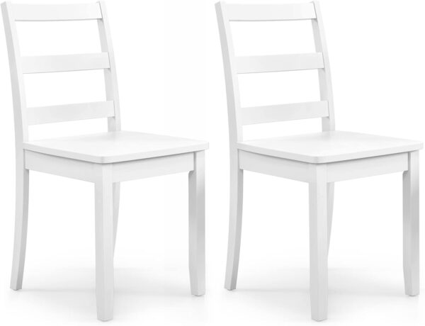 Giantex Wood Dining Chairs Set of 2 White - Wooden Armless K...