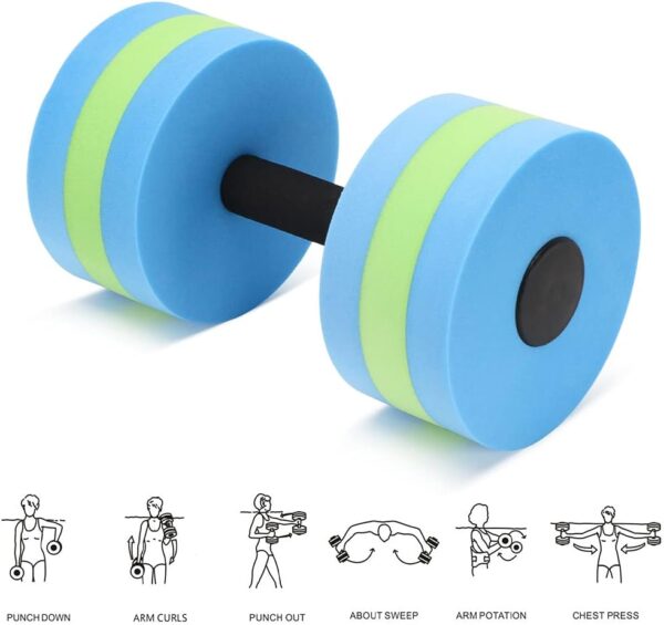 Aquatic Exercise Dumbbells - Set of 2 for Water Aerobics Fit...