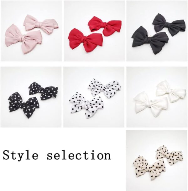 Tsangbaby Satin Bow Shoe Clips - Dots Solid Color Removable ...