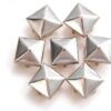 700Pcs 10 mm Square Pyramid Studs Silver Metal Four-Jaw Squa...