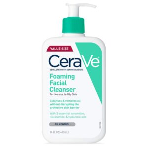 CeraVe Foaming Facial Cleanser, Daily Face Wash for Oily Ski...