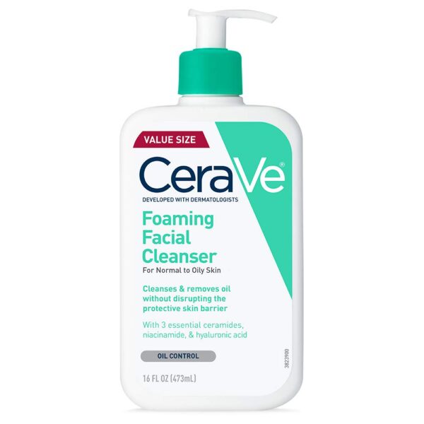 CeraVe Foaming Facial Cleanser, Daily Face Wash for Oily Ski...