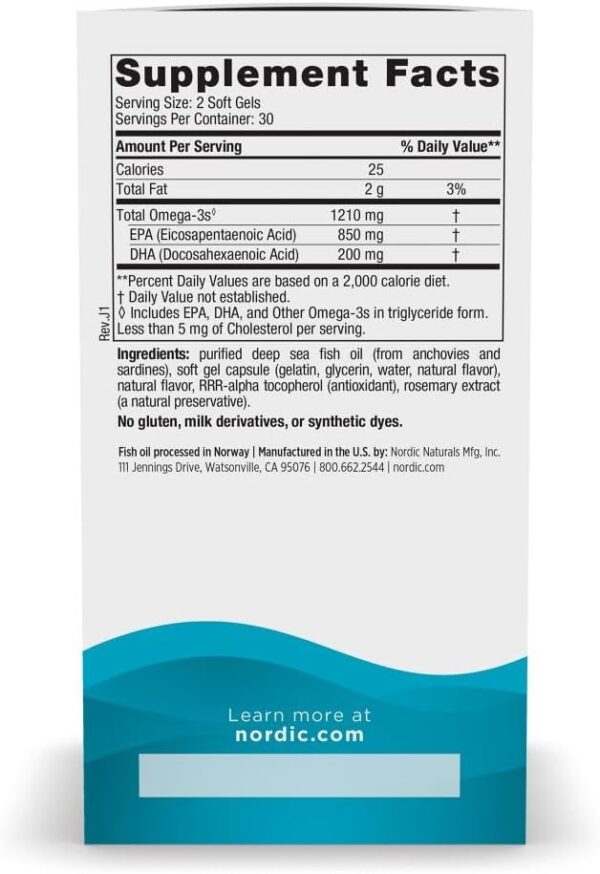 Nordic Naturals EPA, Lemon - 60 Soft Gels - 1210 mg Omega-3 ...