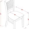 East West Furniture VAC-OAK-W Vancouver Kitchen Dining Chair...