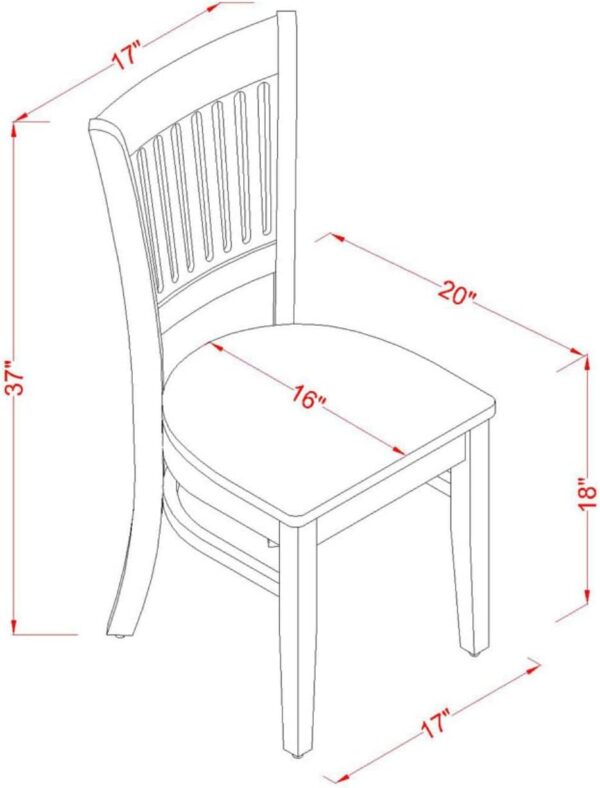 East West Furniture VAC-OAK-W Vancouver Kitchen Dining Chair...