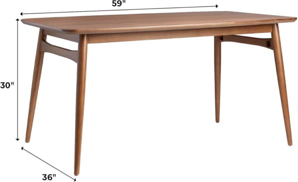 Walker Edison Mid-Century Modern Solid Wood Tapered-Leg Dini...