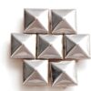 700Pcs 10 mm Square Pyramid Studs Silver Metal Four-Jaw Squa...