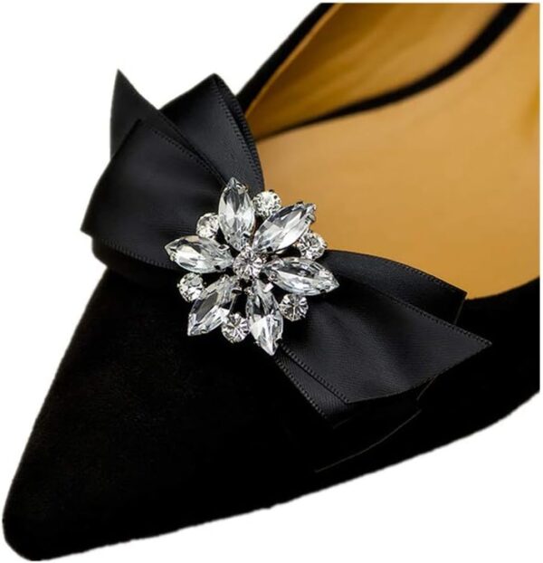 Rhinestone Crystal Wedding Bridal Shoe Bow Boots Clips Detac...