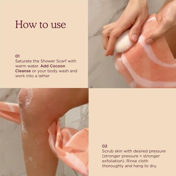 HANNI Extra-Long Shower Scarf, Japanese-Inspired Exfoliating...