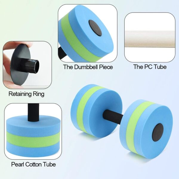 Aquatic Exercise Dumbbells - Set of 2 for Water Aerobics Fit...