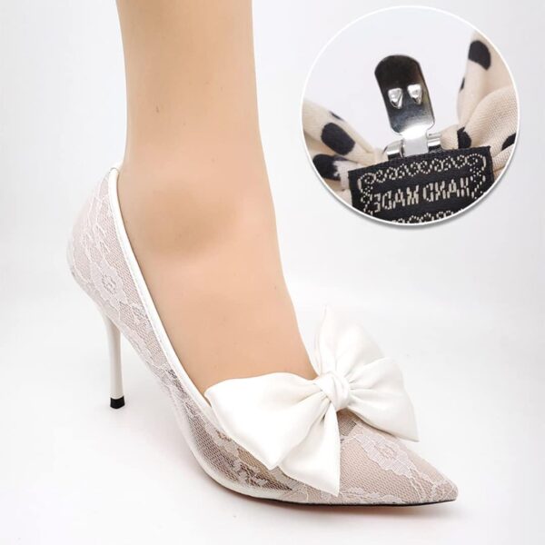 2 Pcs Satin Bow Shoe Clips Removable Solid Color Shoe Clips ...