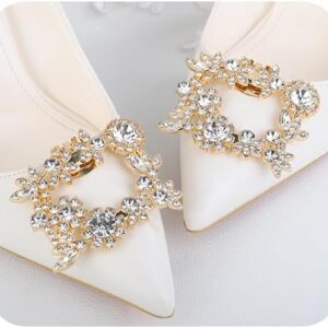 JWICOS 2Pcs Bride Shoe Charms - Rhinestone Women Shoe Jewelr...