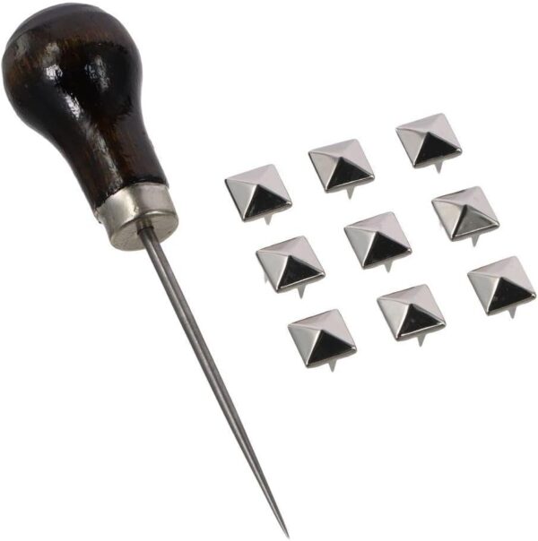 1001 Pcs 10 mm Square Pyramid Studs Silver 4 Prong Metal Nai...
