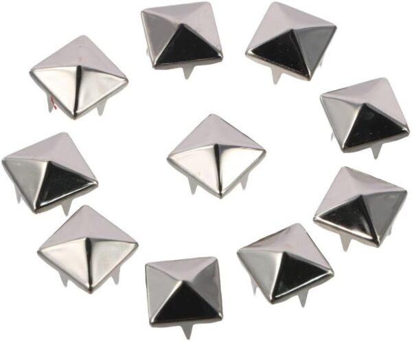 1001 Pcs 10 mm Square Pyramid Studs Silver 4 Prong Metal Nai...
