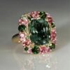 925 sterling silver Shiny multi-colored diamond Wedding ring...