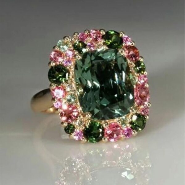 925 sterling silver Shiny multi-colored diamond Wedding ring...