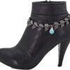 Women Western Fashion Boot Bracelet Dark Silver Metal Chain ...