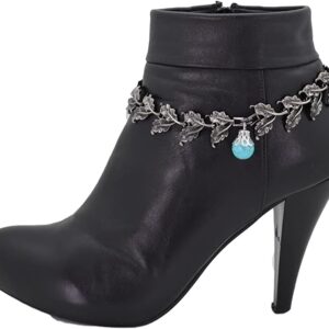 Women Western Fashion Boot Bracelet Dark Silver Metal Chain ...