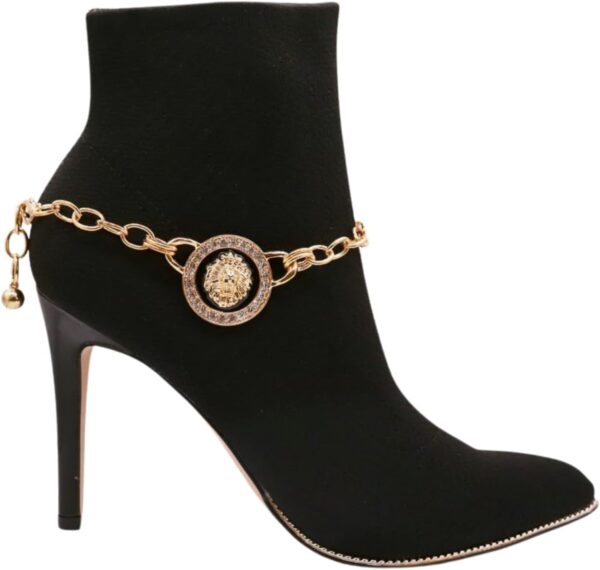 Women Western Jewelry Boot Bracelet Gold Metal Chain Lion Co...