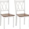 Giantex Dining Room Chairs Set of 2 White, Wooden Farmhouse ...