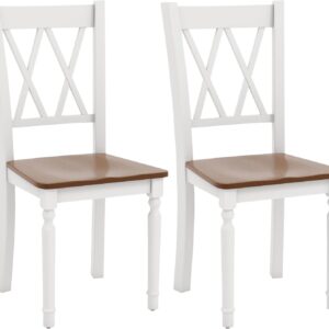 Giantex Dining Room Chairs Set of 2 White, Wooden Farmhouse ...