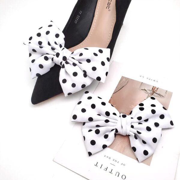 Tsangbaby Satin Bow Shoe Clips - Dots Solid Color Removable ...
