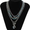 Todu 3PCS Boho Western Necklace for Women Turquoise Beaded C...