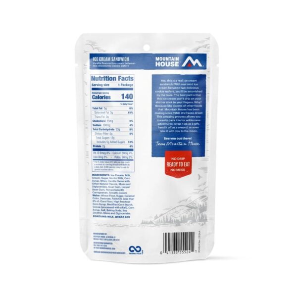 Mountain House Vanilla Ice Cream Sandwich | Freeze Dried Bac...