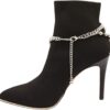 Women Western Boot Bling Bracelet Silver Metal Chain Shoe An...