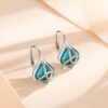BDL Genuine Turquoise Jewelry for Women, Sterling Silver Ear...