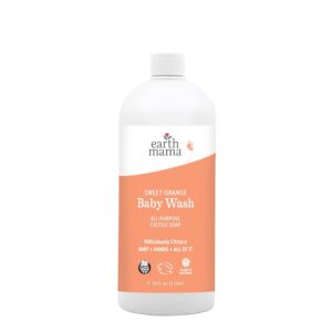 Earth Mama Sweet Orange Baby Wash Liquid Hand Soap Refill, O...