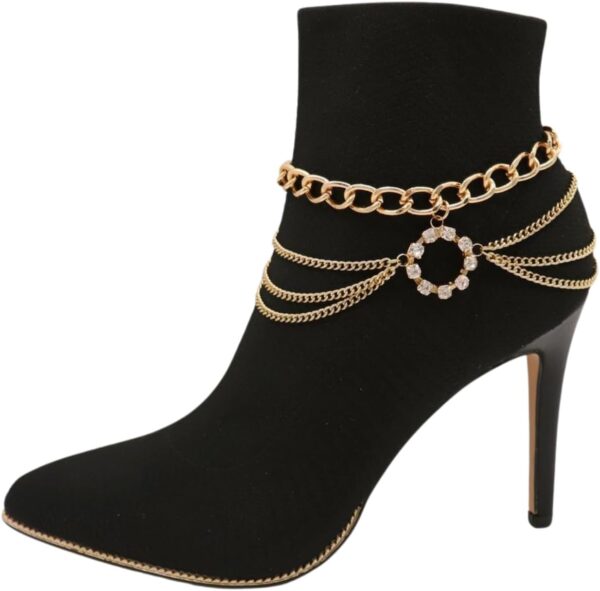 Women Western Fashion Jewelry Gold Metal Multi Strand Chain ...
