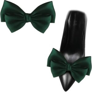 2 Pcs Satin Bow Shoe Clips Removable Solid Color Shoe Clips ...