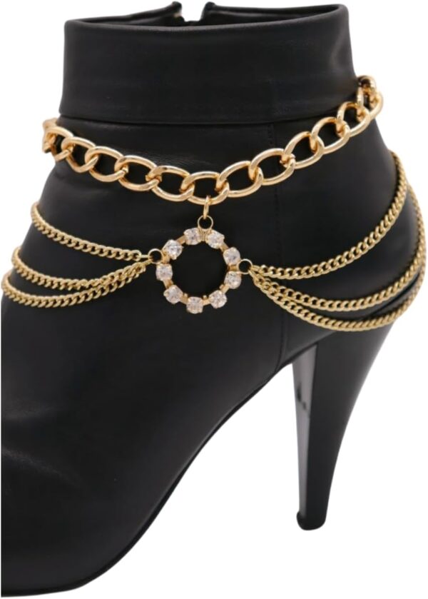 Women Western Fashion Jewelry Gold Metal Multi Strand Chain ...