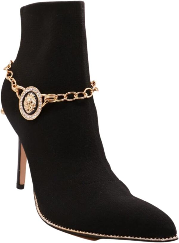 Women Western Jewelry Boot Bracelet Gold Metal Chain Lion Co...