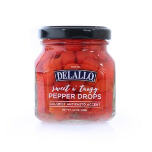 DeLallo Sweet & Tangy Pepper Drops, Gourmet Antipasto Accent...