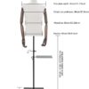 Male Mannequin Torso Body, with Flexible Solid Wood Arm, 27....