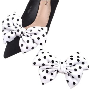 Tsangbaby Satin Bow Shoe Clips - Dots Solid Color Removable ...