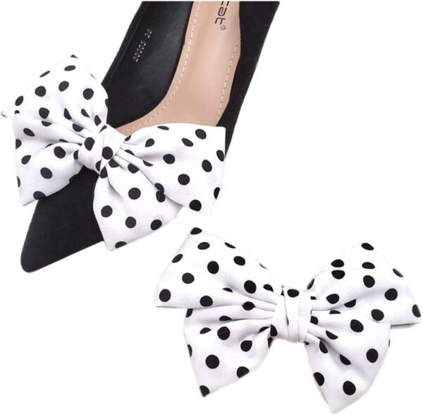 Tsangbaby Satin Bow Shoe Clips - Dots Solid Color Removable ...