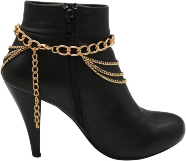 Women Western Fashion Jewelry Gold Metal Multi Strand Chain ...