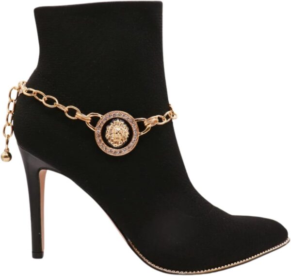 Women Western Jewelry Boot Bracelet Gold Metal Chain Lion Co...